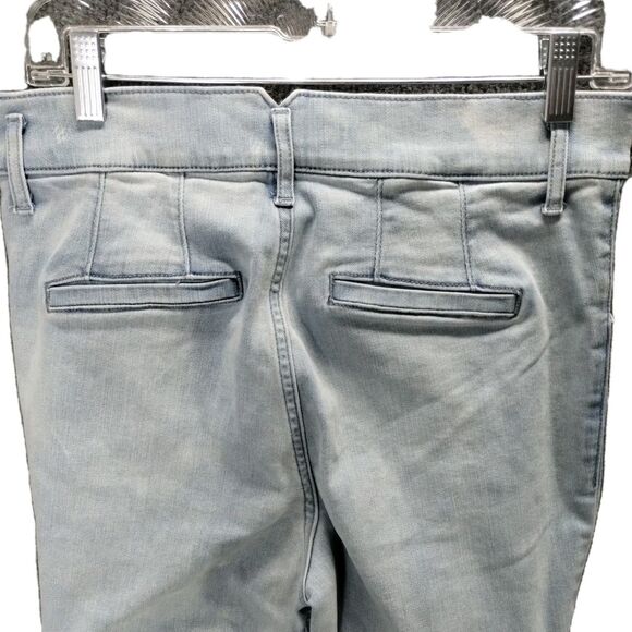 Express Jeans Women's 8 Button Front Light Wash Pockets Super High Rise Skinny - Picture 5 of 10